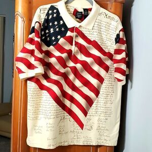 Cotton Traders Sport men's short. American flag shirt. XXG
